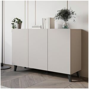 Dressoir PHUKET 120 cm met 3 deuren, commode op poten, woonkamermeubel, kleur beige cashmere - Beige Dressoir PHUKET 120 cm met 3 deuren, commode op poten, woonkamermeubel, kleur beige cashmere - Beige