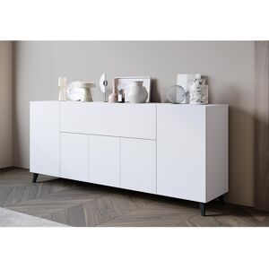 Dressoir PHUKET 180 cm, binnenkast, commode met grote capaciteit, dressoir op poten, kleur mat wit - Wit Dressoir PHUKET 180 cm, binnenkast, commode met grote capaciteit, dressoir op poten, kleur mat wit - Wit