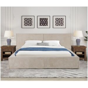 Habitat et jardin Luxe Fluwelen Gestoffeerd Opbergbed "Courchevel" - Beige 180 x 200 cm - Beige Habitat et jardin Luxe Fluwelen Gestoffeerd Opbergbed "Courchevel" - Beige 180 x 200 cm - Beige