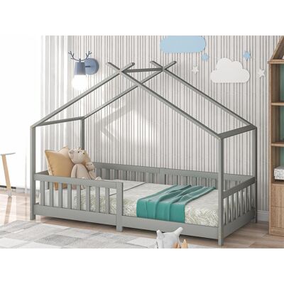 Merax Kinderhutbed - 90 x 200 cm - grenen - lattenbodem - kleur grijs - Grijs Merax Kinderhutbed - 90 x 200 cm - grenen - lattenbodem - kleur grijs - Grijs
