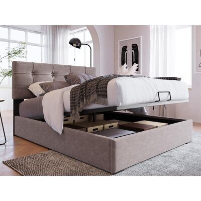Merax Opbergbed 90 x 200 cm - Fluweel - Verstelbaar hoofdeinde - Lattenbodem - Lichtgrijs - Grijs Merax Opbergbed 90 x 200 cm - Fluweel - Verstelbaar hoofdeinde - Lattenbodem - Lichtgrijs - Grijs