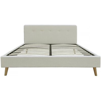 Habitat et jardin Elegant "Nemo" Bouclé Stof Tweepersoonsbed - Crème - 160x200 cm - Crème Habitat et jardin Elegant "Nemo" Bouclé Stof Tweepersoonsbed - Crème - 160x200 cm - Crème