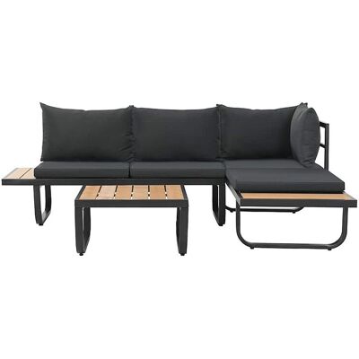 vidaxl 2-delige Tuinhoekbankenset met kussens aluminium HKC - Grijs vidaxl 2-delige Tuinhoekbankenset met kussens aluminium HKC - Grijs