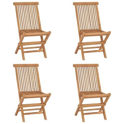 vidaxl Tuinstoelen 4 st inklapbaar massief teakhout - Natuurlijk licht vidaxl Tuinstoelen 4 st inklapbaar massief teakhout - Natuurlijk licht