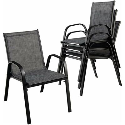 Costway Set van 4 tuinstoelen, belasting 120 kg stapelbaar voor terras, balkon, patio, 83 x 68 x 56 cm, metaal en stof en fluweel, grijs - Grijs Costway Set van 4 tuinstoelen, belasting 120 kg stapelbaar voor terras, balkon, patio, 83 x 68 x 56 cm, metaal en stof en fluweel, grijs - Grijs