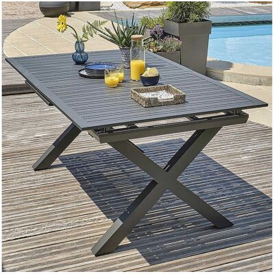 Dcb Garden Tuintafel in aluminium - FLORIDE - Antracietgrijs Dcb Garden Tuintafel in aluminium - FLORIDE - Antracietgrijs
