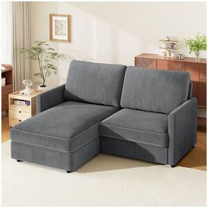 DripeX 2-zits converteerbare hoekbank - 180x140x86cm - in Corduroy stof - Max. belasting 300kg - voor Woonkamer, Slaapkamer, Kantoor - Antracietgrijs DripeX 2-zits converteerbare hoekbank - 180x140x86cm - in Corduroy stof - Max. belasting 300kg - voor Woonkamer, Slaapkamer, Kantoor - Antracietgrijs
