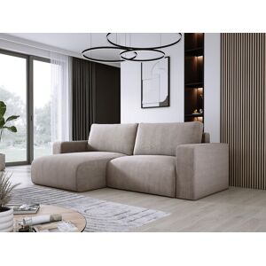 DOMO HOME Hoekbank met slaapfunctie en opbergruimte, zachte cordstof, flexibel verstelbaar, linkeropstelling, 247x143x83 cm, cappuccino - Crème DOMO HOME Hoekbank met slaapfunctie en opbergruimte, zachte cordstof, flexibel verstelbaar, linkeropstelling, 247x143x83 cm, cappuccino - Crème