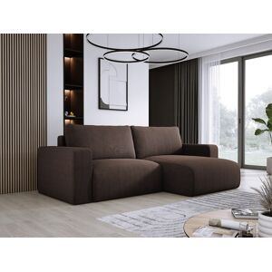 DOMO HOME Hoekbank met slaapfunctie en opbergruimte, zachte cordstof, flexibel verstelbaar, rechteropstelling, 247x143x83 cm, donkerbruin - Donkerbruin DOMO HOME Hoekbank met slaapfunctie en opbergruimte, zachte cordstof, flexibel verstelbaar, rechteropstelling, 247x143x83 cm, donkerbruin - Donkerbruin