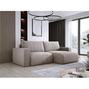 DOMO HOME Hoekbank met slaapfunctie en opbergruimte, zachte cordstof, flexibel verstelbaar, rechteropstelling, 247x143x83 cm, cappuccino - Crème DOMO HOME Hoekbank met slaapfunctie en opbergruimte, zachte cordstof, flexibel verstelbaar, rechteropstelling, 247x143x83 cm, cappuccino - Crème