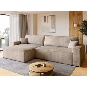 BroMARKT Hoekbank met slaapfunctie beige ADI XL - Crème BroMARKT Hoekbank met slaapfunctie beige ADI XL - Crème