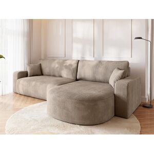 BroMARKT Hoekbank met slaapfunctie beige BISK - Beige BroMARKT Hoekbank met slaapfunctie beige BISK - Beige