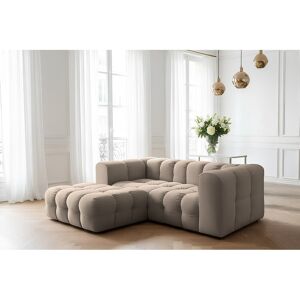 Sofia Möbel Baloo L mini hoekbank, voor de woonkamer, Tiffany-stof, links, taupe - Bruin Sofia Möbel Baloo L mini hoekbank, voor de woonkamer, Tiffany-stof, links, taupe - Bruin