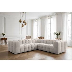Sofia Möbel Baloo Corner Small hoekbank, 6-zits, voor de woonkamer, Moly-stof, crème - Gebroken wit Sofia Möbel Baloo Corner Small hoekbank, 6-zits, voor de woonkamer, Moly-stof, crème - Gebroken wit