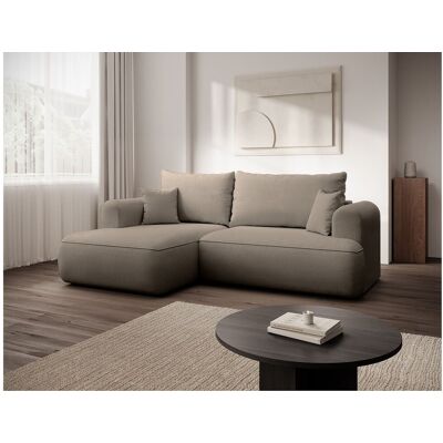 SELSEY Hoekbank - grijsbeige chenille - linkerzijde - OVO MINI - Taupe SELSEY Hoekbank - grijsbeige chenille - linkerzijde - OVO MINI - Taupe