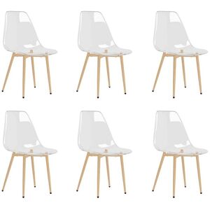 vidaxl Eetkamerstoelen 6 st PET transparant - Transparant vidaxl Eetkamerstoelen 6 st PET transparant - Transparant