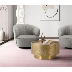 Giner y colomer Tafel in aluminium en goudbrons - Grijs Giner y colomer Tafel in aluminium en goudbrons - Grijs