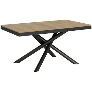 ITAMOBY Uitschuifbare tafel 90x160/264 cm Famas Evolution natuur eiken frame antraciet - Natuurlijk licht ITAMOBY Uitschuifbare tafel 90x160/264 cm Famas Evolution natuur eiken frame antraciet - Natuurlijk licht