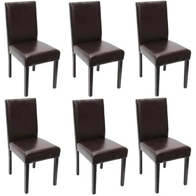 MCW Eetkamerstoel Littau (set van 6), leer, bruin, donkere poten - Bruin MCW Eetkamerstoel Littau (set van 6), leer, bruin, donkere poten - Bruin