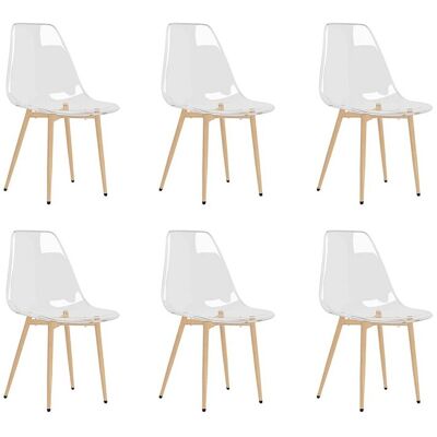 vidaxl Eetkamerstoelen 6 st PET transparant - Transparant vidaxl Eetkamerstoelen 6 st PET transparant - Transparant
