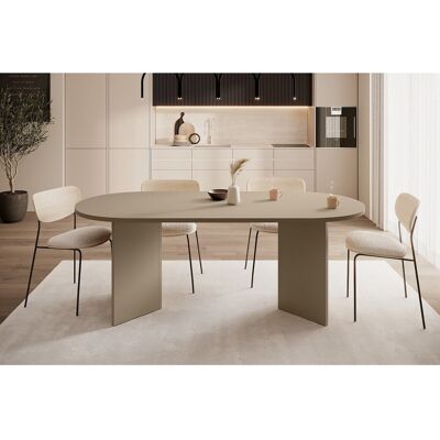 SELSEY Eettafel - Cappuccino kleur - 90x204 cm - OVO - Beige SELSEY Eettafel - Cappuccino kleur - 90x204 cm - OVO - Beige
