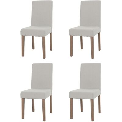 MCW Eetkamerstoel Littau Bouclé (set van 4), crème, naturelkleurige poten - Crème MCW Eetkamerstoel Littau Bouclé (set van 4), crème, naturelkleurige poten - Crème