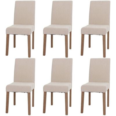 MCW Eetkamerstoel Littau (set van 6), crème, naturelkleurige poten - Crème MCW Eetkamerstoel Littau (set van 6), crème, naturelkleurige poten - Crème