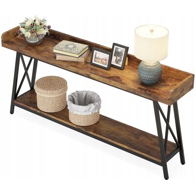 Tribesigns Consoletafel achter de bank 180cm extra lang, rustieke industriële salontafel voor de woonkamer, lange bartafel voor smalle entreehal - Bruin Tribesigns Consoletafel achter de bank 180cm extra lang, rustieke industriële salontafel voor de woonkamer, lange bartafel voor smalle entreehal - Bruin