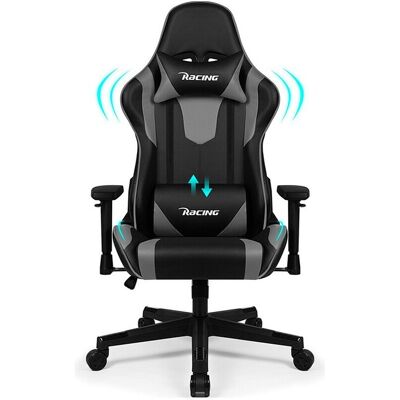 Hiazurm Style Racing Gaming Stoel met Verstelbare Rugleuning, 90° tot 170°, Max 150 kg - Grijs 🎮 - Grijs Hiazurm Style Racing Gaming Stoel met Verstelbare Rugleuning, 90° tot 170°, Max 150 kg - Grijs 🎮 - Grijs