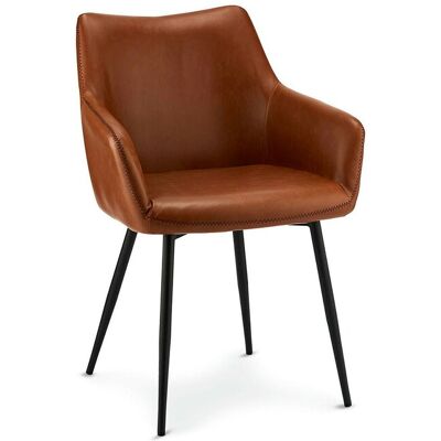 Furnhouse Ibbe Design Bruin Eetkamerstoelen in Kunstleer Maria Set van 2 Fauteuil Stoel Keukenstoel met Metalen Poten, Keuken Woonkamer Slaapkamer 56x56x81 cm - Bruin Furnhouse Ibbe Design Bruin Eetkamerstoelen in Kunstleer Maria Set van 2 Fauteuil Stoel Keukenstoel met Metalen Poten, Keuken Woonkamer Slaapkamer 56x56x81 cm - Bruin