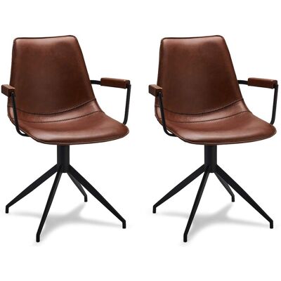 Furnhouse Isabel eetkamerstoel Draaifauteuil met armleuningen, lichtbruin. - Bruin Furnhouse Isabel eetkamerstoel Draaifauteuil met armleuningen, lichtbruin. - Bruin