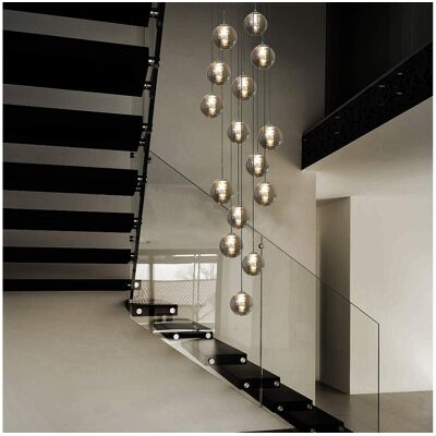 NETTLIFE Hanglamp - G9 - 15-Lichts - Rookglas - in hoogte verstelbare - eettafel hanglamp - moderne kroonluchter - woonkamer - hal - excl. lichtbron - Antracietgrijs NETTLIFE Hanglamp - G9 - 15-Lichts - Rookglas - in hoogte verstelbare - eettafel hanglamp - moderne kroonluchter - woonkamer - hal - excl. lichtbron - Antracietgrijs