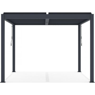 Habitat et jardin Pergola terrasoverkapping zonwering 3 x 4 m verstelbaar aluminium met led verlichting "Windsor premium" - Grijs - Grijs Habitat et jardin Pergola terrasoverkapping zonwering 3 x 4 m verstelbaar aluminium met led verlichting "Windsor premium" - Grijs - Grijs