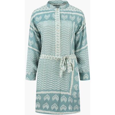 Rough Studios Leila K. Dress Blauw/Off-White jurk L female Rough Studios Leila K. Dress Blauw/Off-White jurk L female