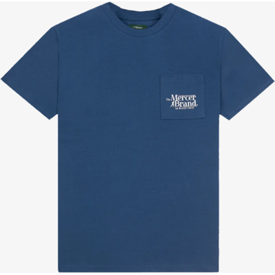 Mercer Amsterdam The Mercer Brand Logo Tee Blauw T-Shirt unisex Mercer Amsterdam The Mercer Brand Logo Tee Blauw T-Shirt unisex