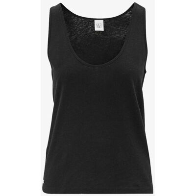 Lune Active Noa Linen Tank Zwart top female Lune Active Noa Linen Tank Zwart top female