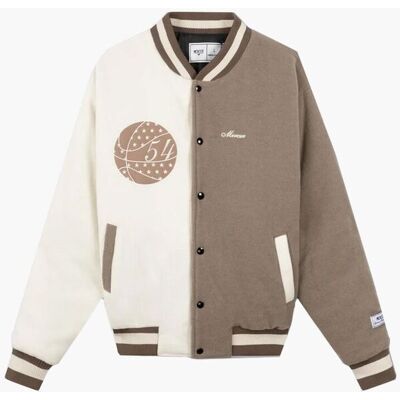 Mercer Amsterdam The All Out Varsity Jacket Taupe/Crème Jacket M female Mercer Amsterdam The All Out Varsity Jacket Taupe/Crème Jacket M female