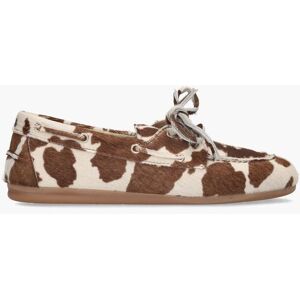 Posa Boat Hairy Pony Cow Off-White/Bruin female Posa Boat Hairy Pony Cow Off-White/Bruin female