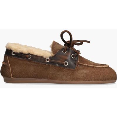Posa Boat Brushed Fur Bruin 41 female Posa Boat Brushed Fur Bruin 41 female