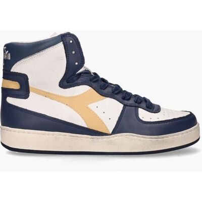 Diadora Heritage Mi Basket Used Wit/Blauw/Cognac 41 male Diadora Heritage Mi Basket Used Wit/Blauw/Cognac 41 male