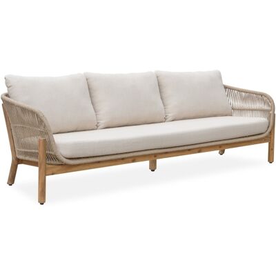 BUITEN living Braga 3-zits tuinbank touw + hardhout zand 214cm BUITEN living Braga 3-zits tuinbank touw + hardhout zand 214cm