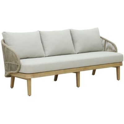 BUITEN living Matera 3-zits tuinbank hardhout + touw zand 193cm BUITEN living Matera 3-zits tuinbank hardhout + touw zand 193cm