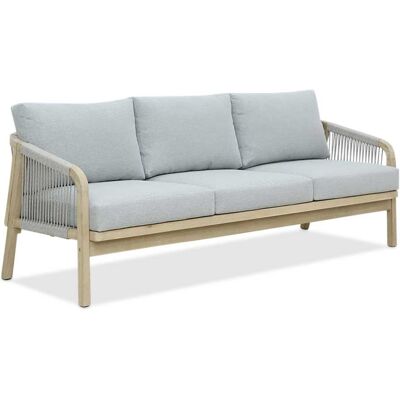 BUITEN living Alora 3-zits tuinbank hardhout + touw Light Grey 203cm BUITEN living Alora 3-zits tuinbank hardhout + touw Light Grey 203cm