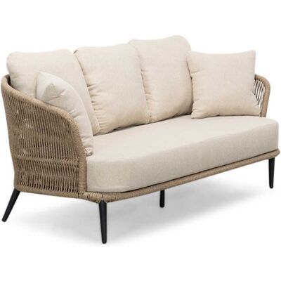 BUITEN living Palermo 3-zits tuinbank aluminium + touw Sahara Dust 170cm BUITEN living Palermo 3-zits tuinbank aluminium + touw Sahara Dust 170cm