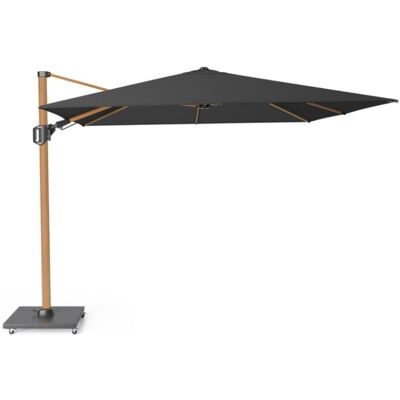 Platinum Challenger T² zweefparasol - premium doek 300x300cm Faded Black/Teak look Platinum Challenger T² zweefparasol - premium doek 300x300cm Faded Black/Teak look