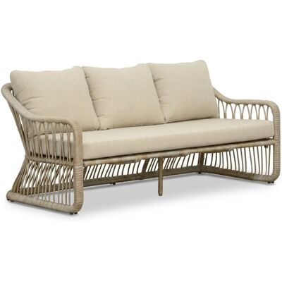 BUITEN living Bruno 3-zits tuinbank wicker Mexican Sand 180cm BUITEN living Bruno 3-zits tuinbank wicker Mexican Sand 180cm