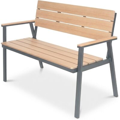 LUX outdoor living Berlijn tuinbank polywood + aluminium Natural Wood 116cm LUX outdoor living Berlijn tuinbank polywood + aluminium Natural Wood 116cm