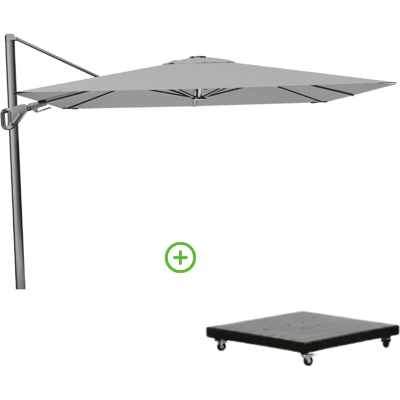 Platinum Nexus T² zweefparasol - premium doek 300x300 met Monza parasolvoet 90kg Manhattan Platinum Nexus T² zweefparasol - premium doek 300x300 met Monza parasolvoet 90kg Manhattan
