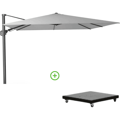 Platinum Challenger T² zweefparasol 300x300cm met Monza parasolvoet 90kg wit Platinum Challenger T² zweefparasol 300x300cm met Monza parasolvoet 90kg wit