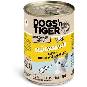 Voordeelpakket: 12x400g Dogs'n Tiger Snackmenu Kip met Forel I Kitten kattenvoer nat Voordeelpakket: 12x400g Dogs'n Tiger Snackmenu Kip met Forel I Kitten kattenvoer nat